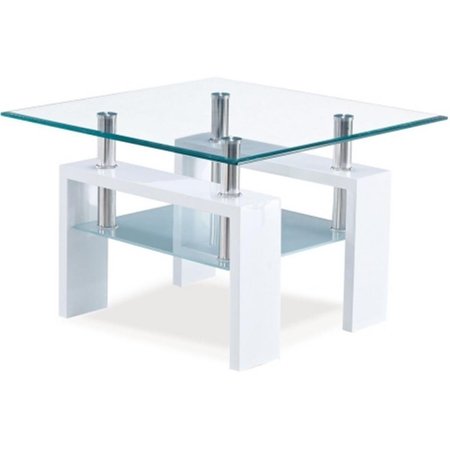 GLOBAL FURNITURE USA Global Furniture USA T648ET M Occasional End Table; Glossy White T648ET (M)
